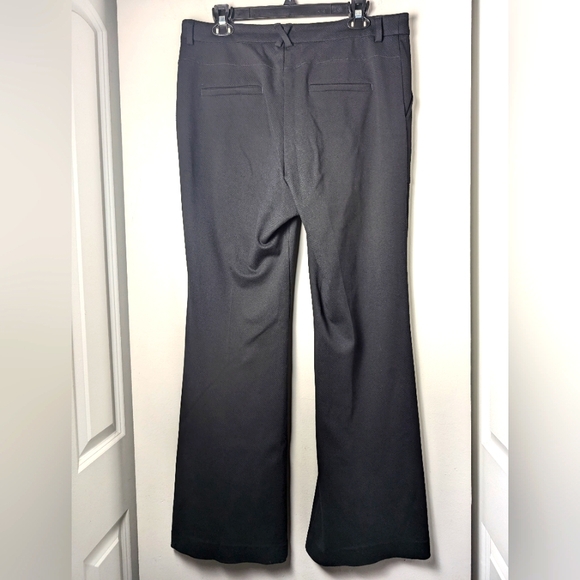 Anthropologie texture essentials trouser high rise wide leg black sz 14 - Picture 3 of 10